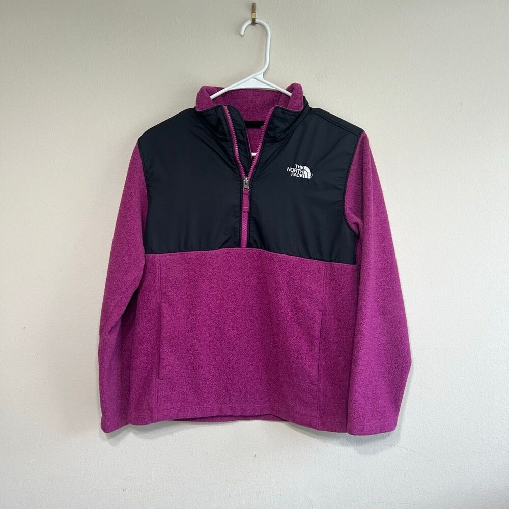 The North Face Plum and Black Half Zip Pullover Youth Large 14/16